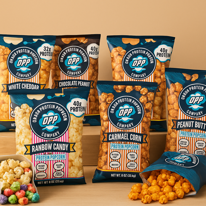 Omaha Protein Popcorn ā High Protein Snack Variety | 8 Gourmet Flavours