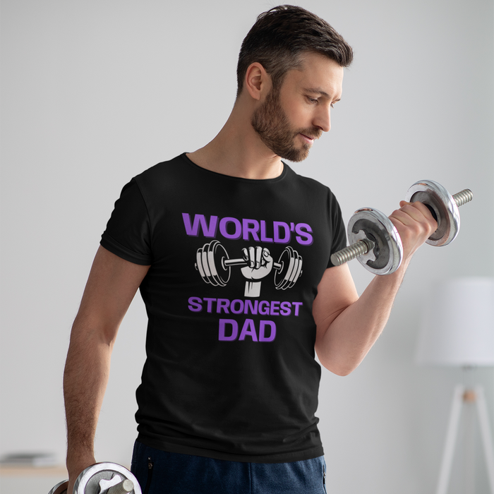 World's Strongest Dad T-Shirt â Father's Day Weightlifting Tee Classic Fit