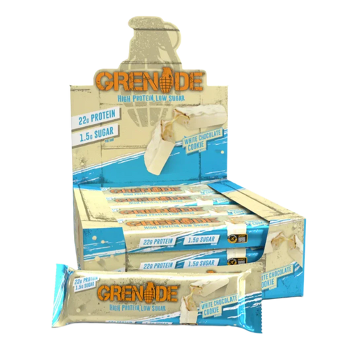 Grenade Protein Bar - 12x60g / White Chocolate Cookie - Protein Bars