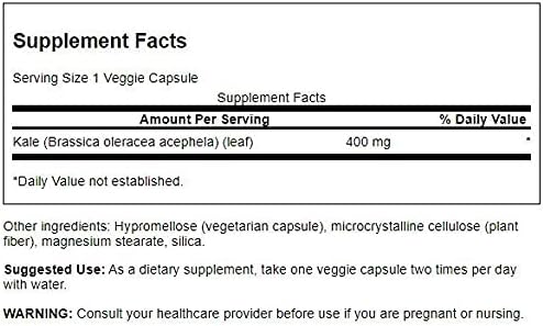 Swanson Full Spectrum Kale, 400mg - 60 vcaps - Health and Wellbeing at MySupplementShop by Swanson