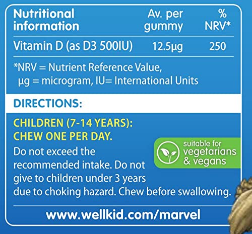Vitabiotics WellKid Vitamin D Vegan Soft Jellies 7-14 Yrs Marvel Pack