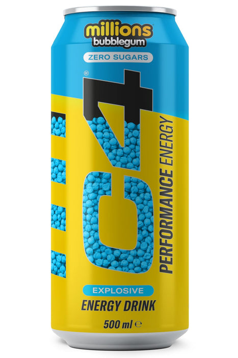 Cellucor C4 Performance Energy Carbonated RTD 12x500ml Millions Bubblegum | Premium Energy Drinks at MYSUPPLEMENTSHOP.co.uk