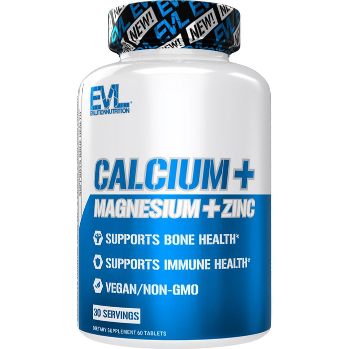 EVLution Nutrition Calcium + Magnesium + Zinc - 60 tablets