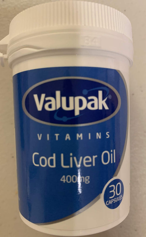 Valupak Cod Liver Oil Capsules 400mg 6 Pack