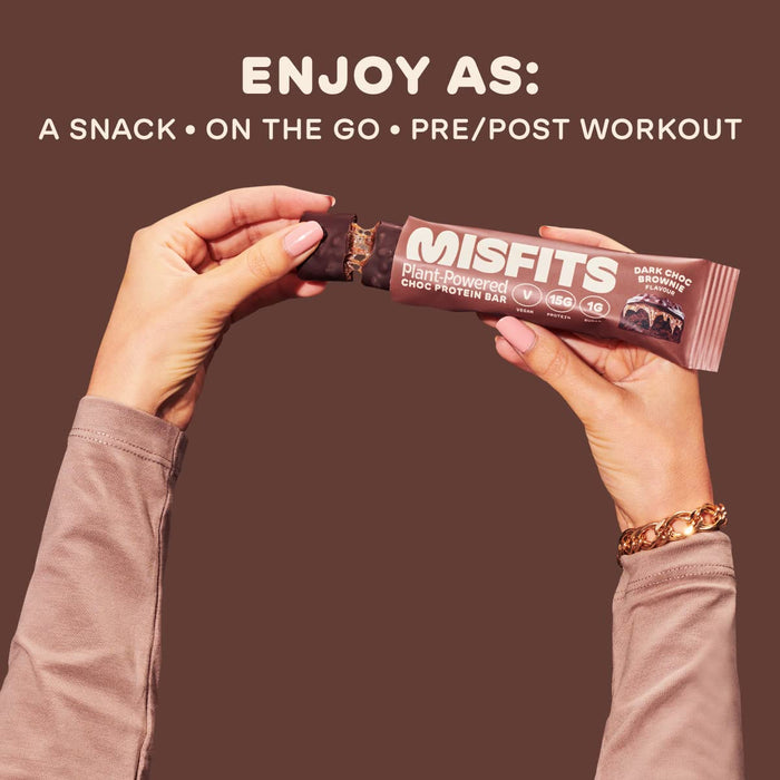 Misfits Vegan Protein Bar 12x45g Chocolate Brownie - Snack Food Bar at MySupplementShop by Misfits