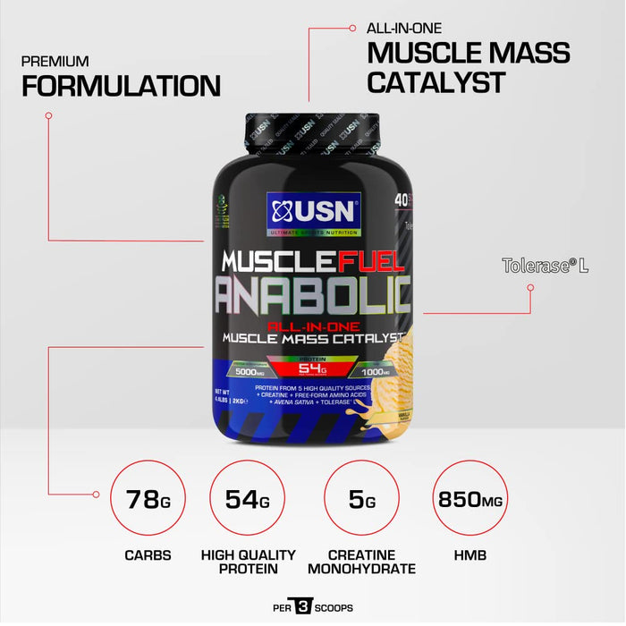 USN Muscle Fuel Anabolic V2 2kg Banana - Protein Blends at MySupplementShop by Usn