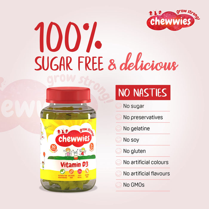 Chewwies Vitamin D3, Lemon - 30 chewwies | High-Quality Vitamin D | MySupplementShop.co.uk