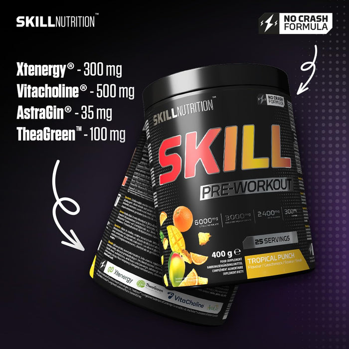 Skill Nutrition Skill Pre-Workout 400g - Beta-Alanine at MySupplementShop by SKILL NUTRITION