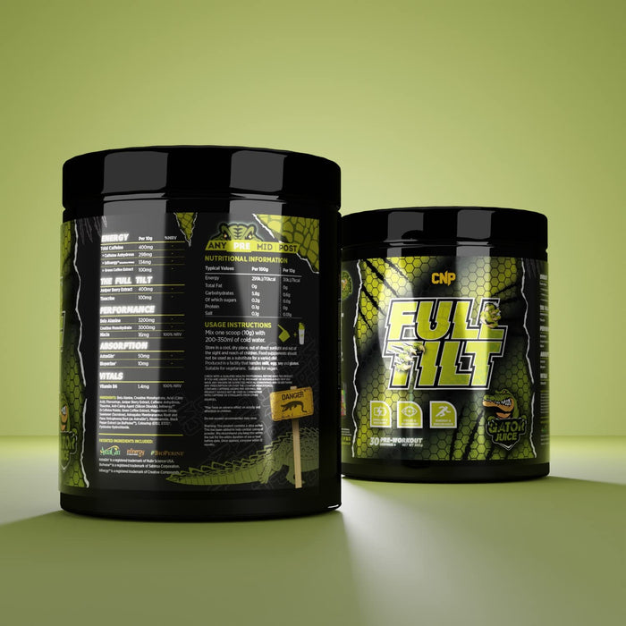 CNP Full Tilt Pre-Workout Gator Juice 300g at the cheapest price at MYSUPPLEMENTSHOP.co.uk