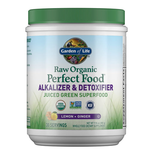 Garden of Life Raw Organic Perfect Food Alkalizer & Detoxifier, Lemon Ginger - 282g | High-Quality Health and Wellbeing | MySupplementShop.co.uk