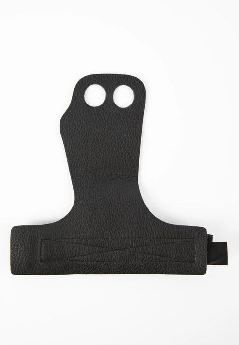Gorilla Wear 2-Hole Leather Lifting Grips Black - Weight Lifting Gloves at MySupplementShop by GORILLA WEAR