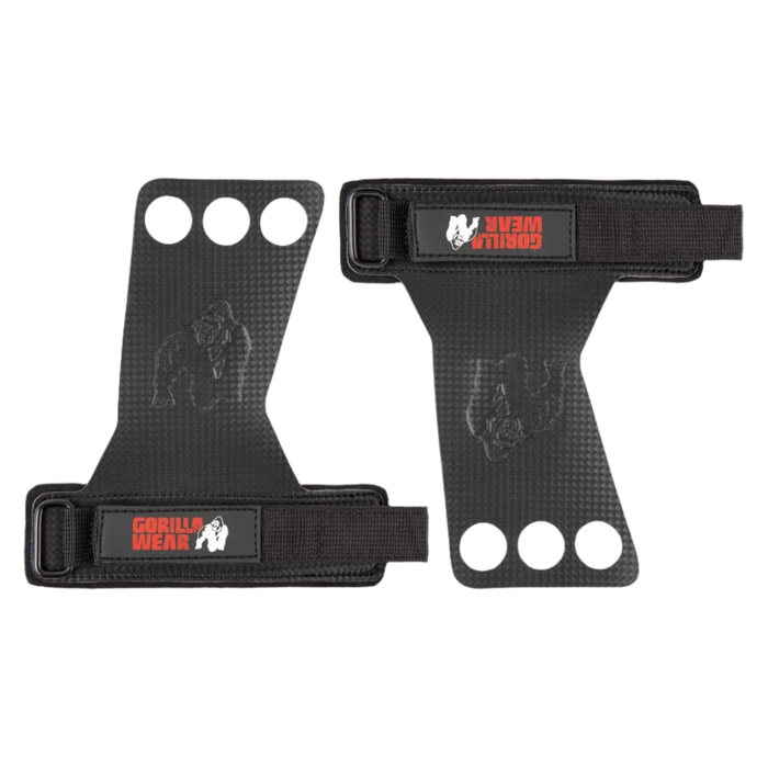 Gorilla Wear 3-Hole Carbon Lifting Grips Black