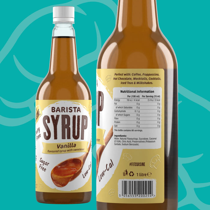 Fit Cuisine Low-Cal Barista Syrup, Vanilla - 1000 ml.: Guilt-Free Flavor, Vanilla Indulgence | Premium Syrup at MYSUPPLEMENTSHOP