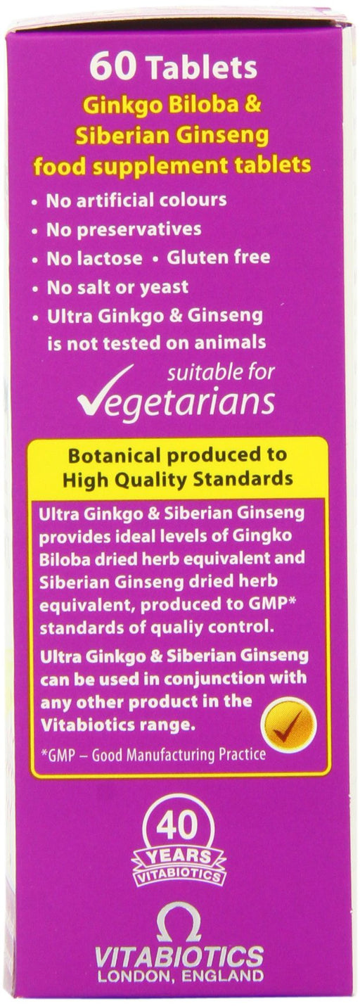 Vitabiotics Ultra Ginkgo & Ginseng Standardised Botanical Extracts Tablets