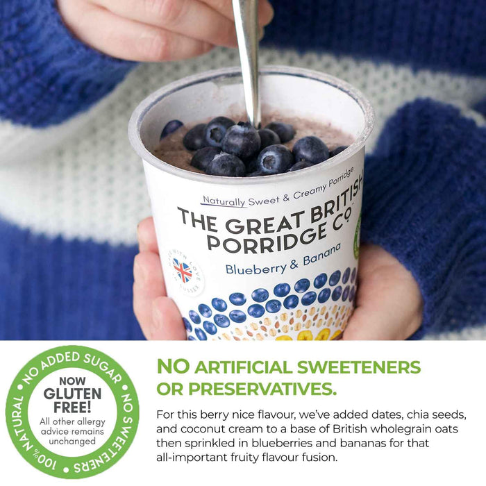 The Great British Porridge Co 100% Natural Instant Porridge 8x60g - Breakfast Cereal at MySupplementShop by The Great British Porridge Co.