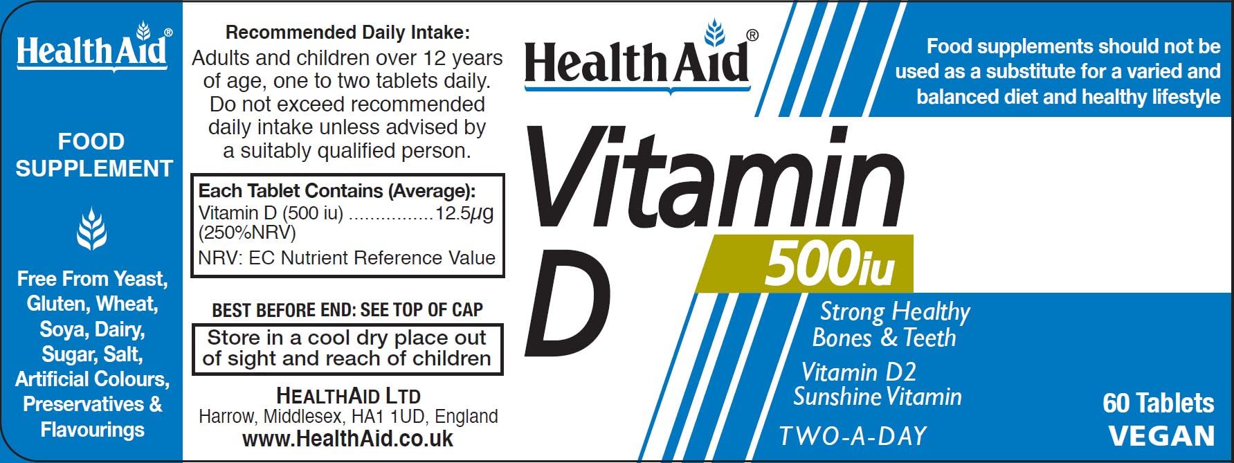 Healthaid Vitamin D Tablets 500Iu