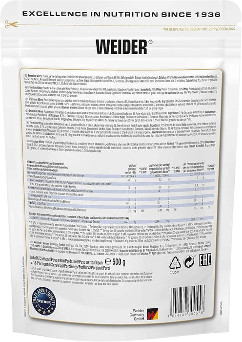 Weider Premium Whey, Strawberry-Vanilla 500g