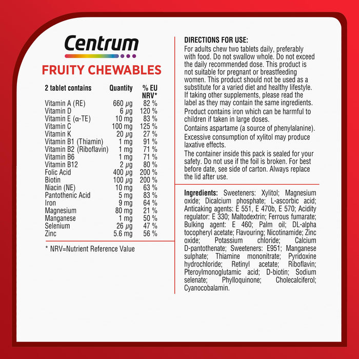 Centrum Fruity Chewables Tablets