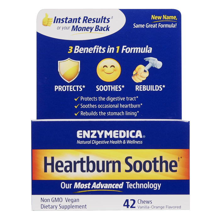 Enzymedica Heartburn Soothe Vanilla-Orange 42 Chewables - Medication at MySupplementShop by Enzymedica
