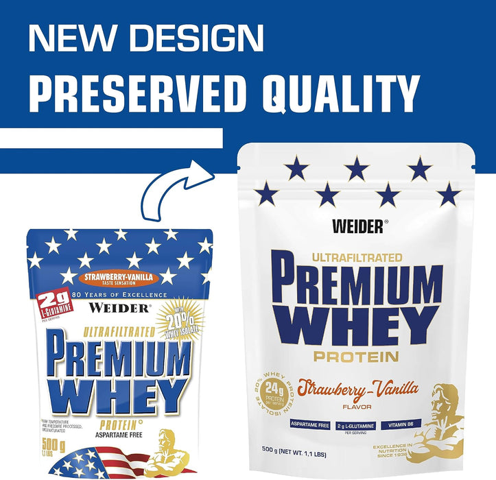 Weider Premium Whey, Strawberry-Vanilla 500g