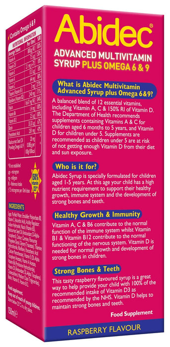 Abidec Advanced Multi-Vitamin Syrup Plus Omega 6 & 9