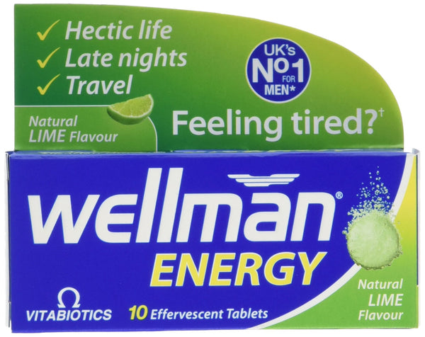 Vitabiotics Wellman Energy Natural Lime Flavour Effervescent Tablets