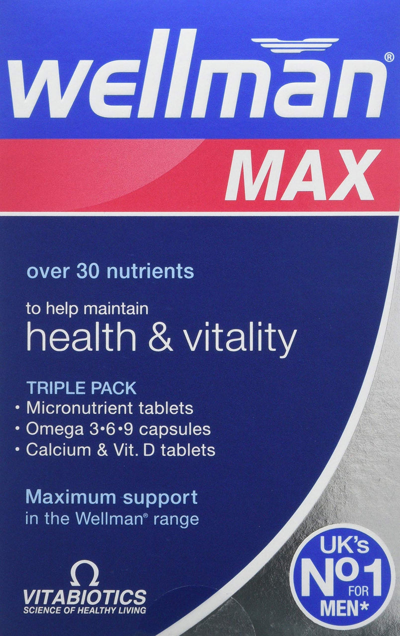 Vitabiotics Wellman Max Omega 3-6-9 & Calcium & Vitamin D Tablets