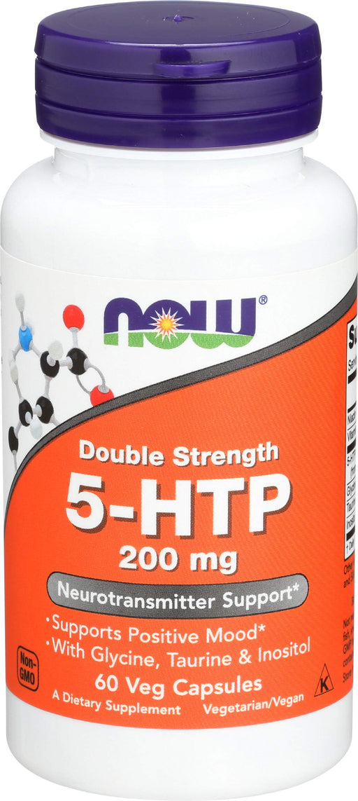 NOW Foods 5-HTP with Glycine Taurine &amp; Inositol, 200mg - 60 vcaps - Health and Wellbeing at MySupplementShop by NOW Foods