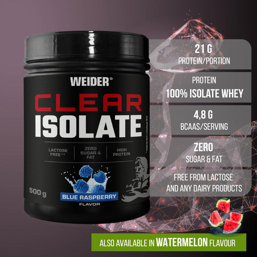 Weider Clear Isolate, Blue Raspberry - 500g