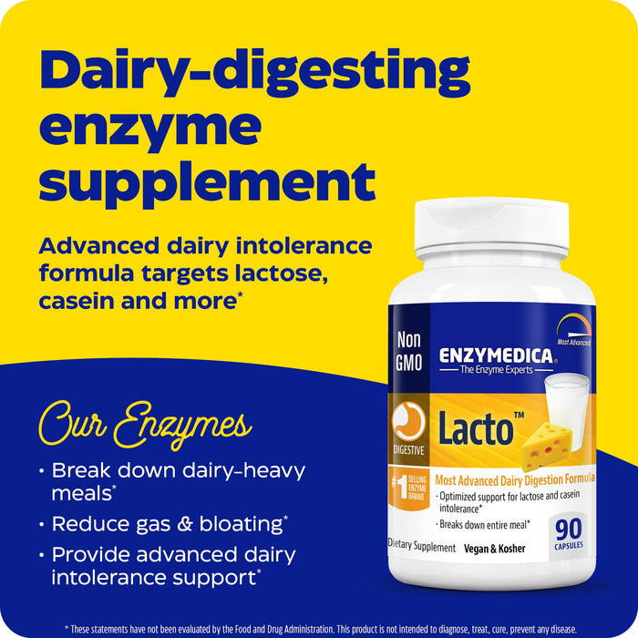 Enzymedica Lacto 90 Capsules Best Value Nutritional Supplement at MYSUPPLEMENTSHOP.co.uk