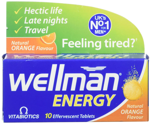Vitabiotics Wellman Energy Natural Orange Flavour Effervescent Tablets