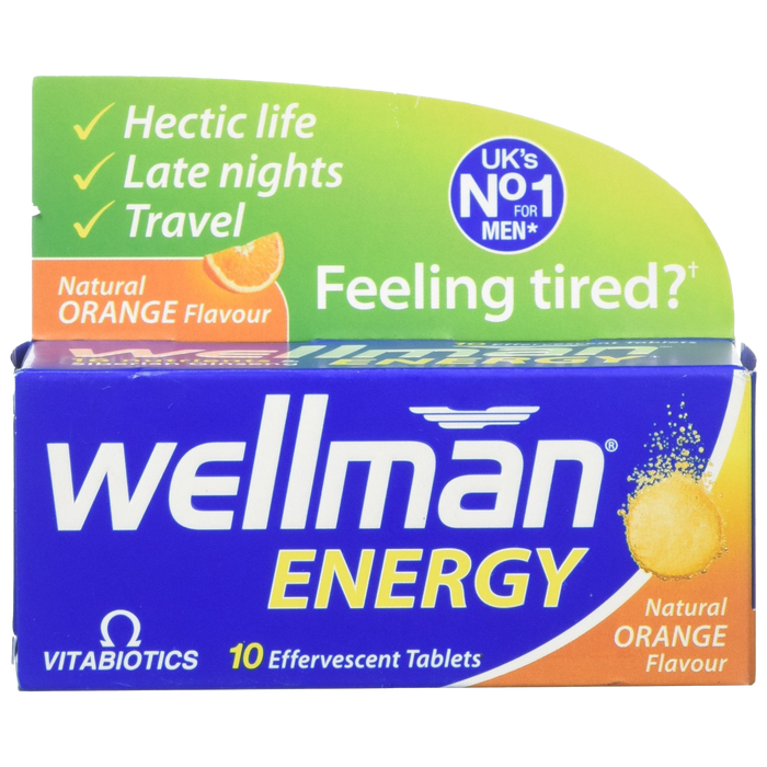 Vitabiotics Wellman Energy Natural Orange Flavour Effervescent 10 Tablets