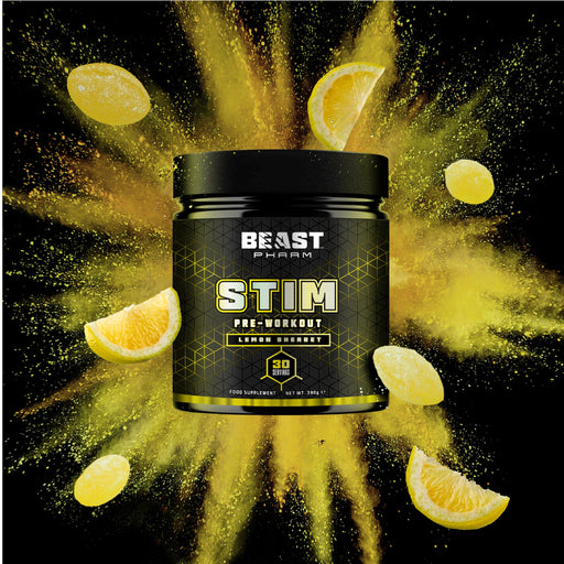 Beast Pharm STIM Pre Workout 390g (Lemon Sherbet)