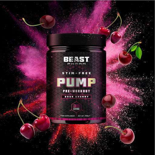 Beast Pharm STIM FREE PUMP Pre Workout 450g (Sour Cherry)