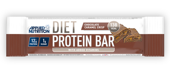 Applied Nutrition Diet Protein Bar 12x45g - Chocolate Caramel Crisp - Protein Bars at MySupplementShop by Applied Nutrition