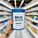 Close-up of (Applied Nutrition Unflavored Marine Collagen 300g) held up inside My Supplement Shop, clearly showing the front label in a Sports Nutrition setting.
