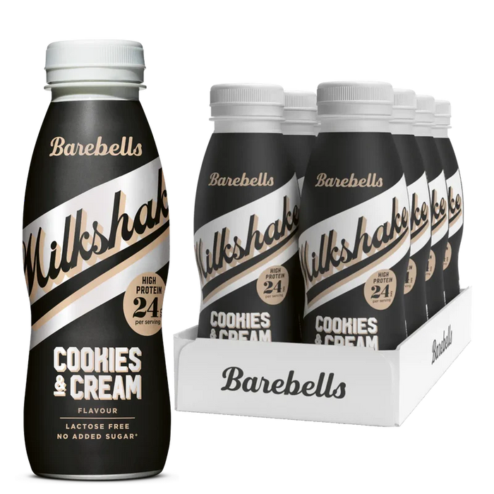 Barebells Milkshake Protéiné 8 Bouteilles de 330 ml Shake Hyperprotéiné Sans Sucre Ajouté Sans Lactose 24g de Protéines