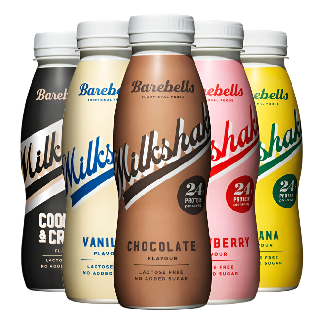Barebells Milkshake Protéiné 8 Bouteilles de 330 ml Shake Hyperprotéiné Sans Sucre Ajouté Sans Lactose 24g de Protéines