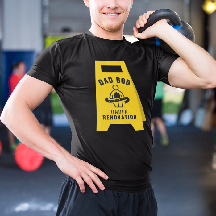 Dad Bod Under Renovation Funny T-Shirt – Father's Day Gym Tee Classic Fit