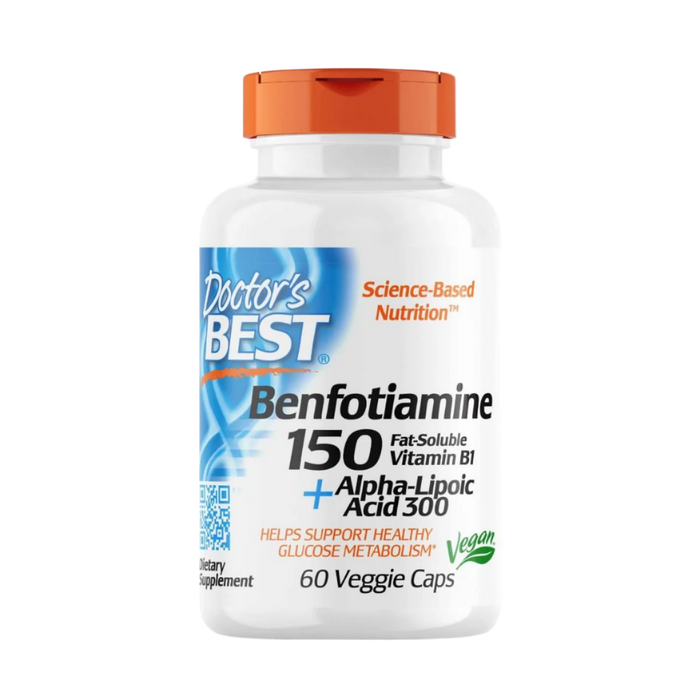 Doctor's Best Benfotiamine 150 + Alpha-Lipoic Acid 300 60 Veggie Capsules