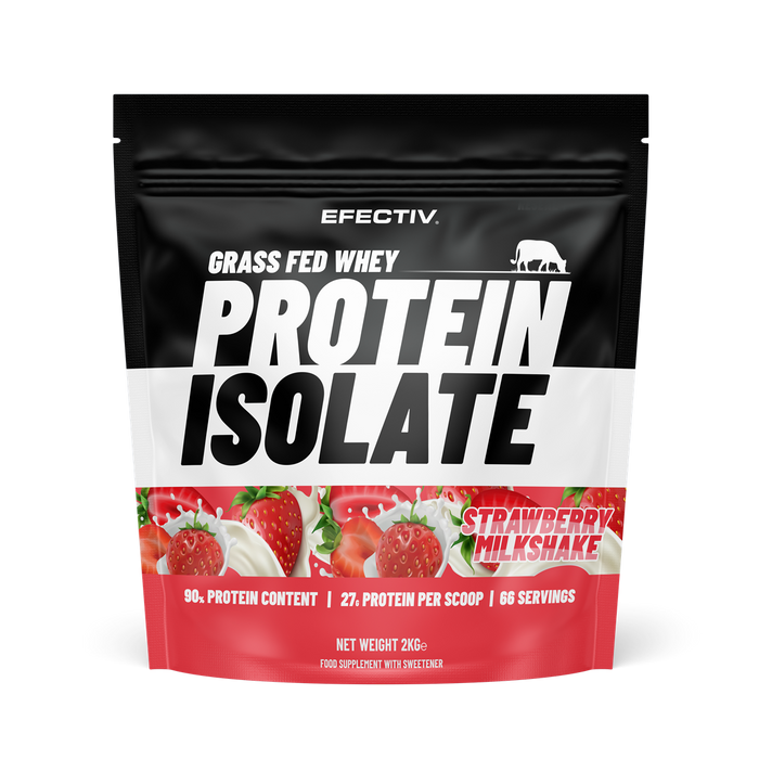 Efectiv Nutrition Grass Fed Whey Protein Isolate 2000g Strawberry Milkshake - Whey Proteins at MySupplementShop by Efectiv