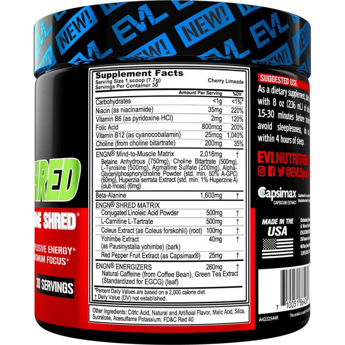 EVLution Nutrition ENGN Shred Pre Workout 246g 30 Servings