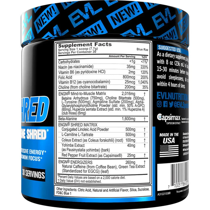 EVLution Nutrition ENGN Shred Pre Workout 246g 30 Servings