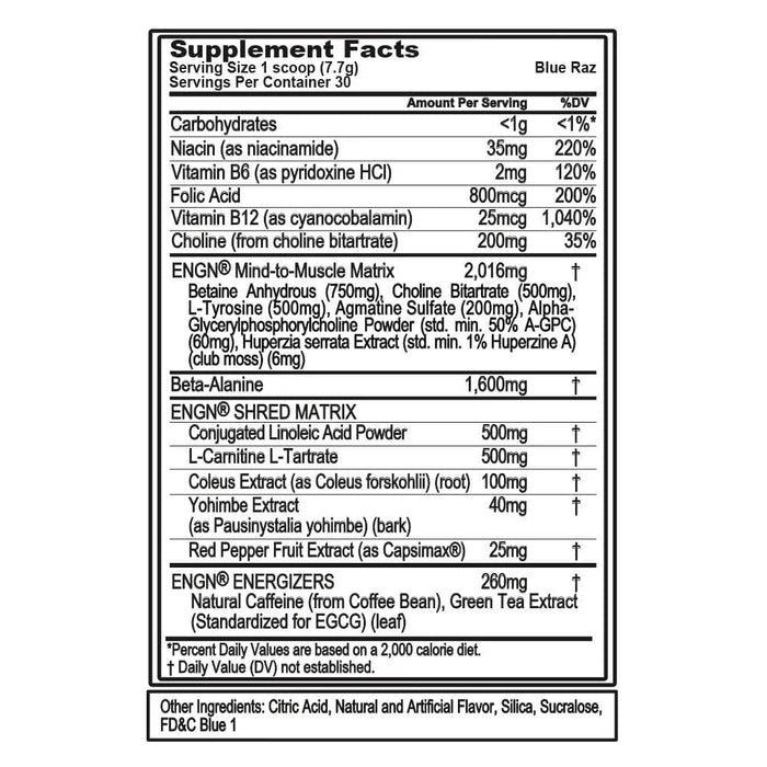 EVLution Nutrition ENGN Shred Pre Workout 246g 30 Servings