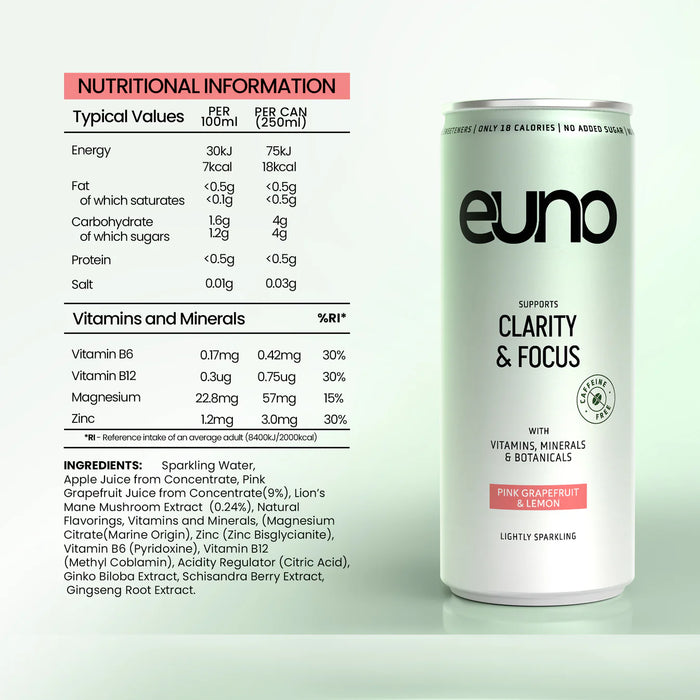 Euno Clarity & Focus Nootropics Drink 12x265g