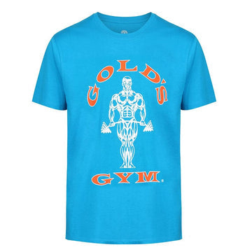 Golds Gym Muscle Joe T-Shirt - Turquoise/Orange - Small - T-shirt at MySupplementShop by Gold's Gym
