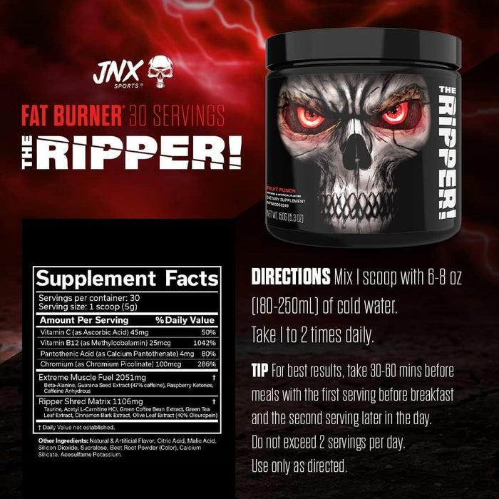 JNX Sports The Ripper! 150 grams 30 Servings - Slimming and Weight Management at MySupplementShop by JNX Sports