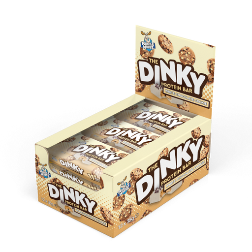 Muscle Moose Dinky Protein Bar 12x35g - White Chocolate Cookie - Crisps & Snacks at MySupplementShop by Muscle Moose