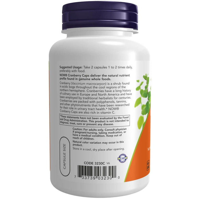 NOW Foods Cranberry Caps with Added Vitamin C 100 Veg Capsules - Health and Wellbeing at MySupplementShop by NOW Foods