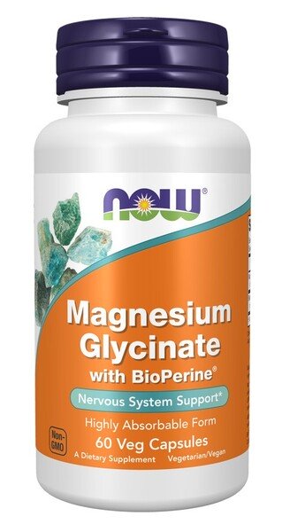 NOW Foods Magnesium Glycinate with BioPerine - 60 vcaps